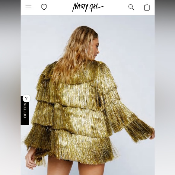 Nasty Gal Jackets & Coats Nasty Gal Gold Tinsel Jacket Worn To